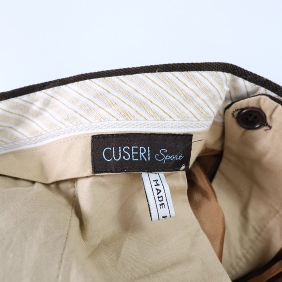 Cuseri Sport Brown Flat Front Dress Pants Men's 36L (36x27) - Picture 7 of 11